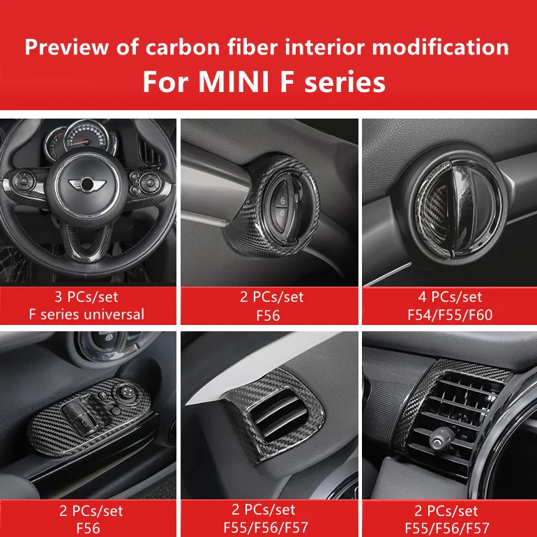 2 PCs Carbon fiber Door handle cover for MINI cooper F54 F55 F56 F57 F60 in 2014-2020 Low edition