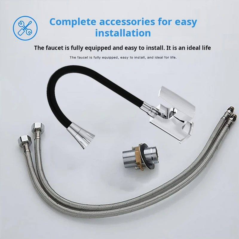 Luxury Golden Kitchen Faucet Head Replacement Tap Single Hole Pull Out Kitchen Faucet