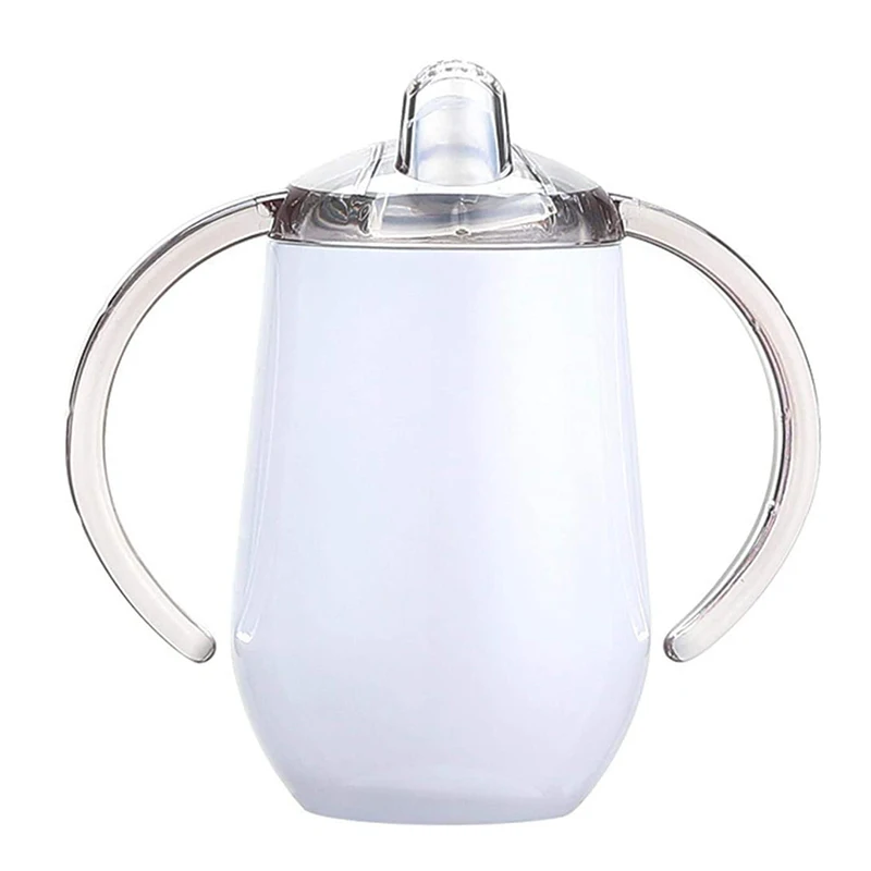 10oz 10 oz Double Wall Vacuum Insulated Toddlers Kids Baby Stainless Steel Sublimation Blanks Sippy Mug Tumbler Cup with Handles