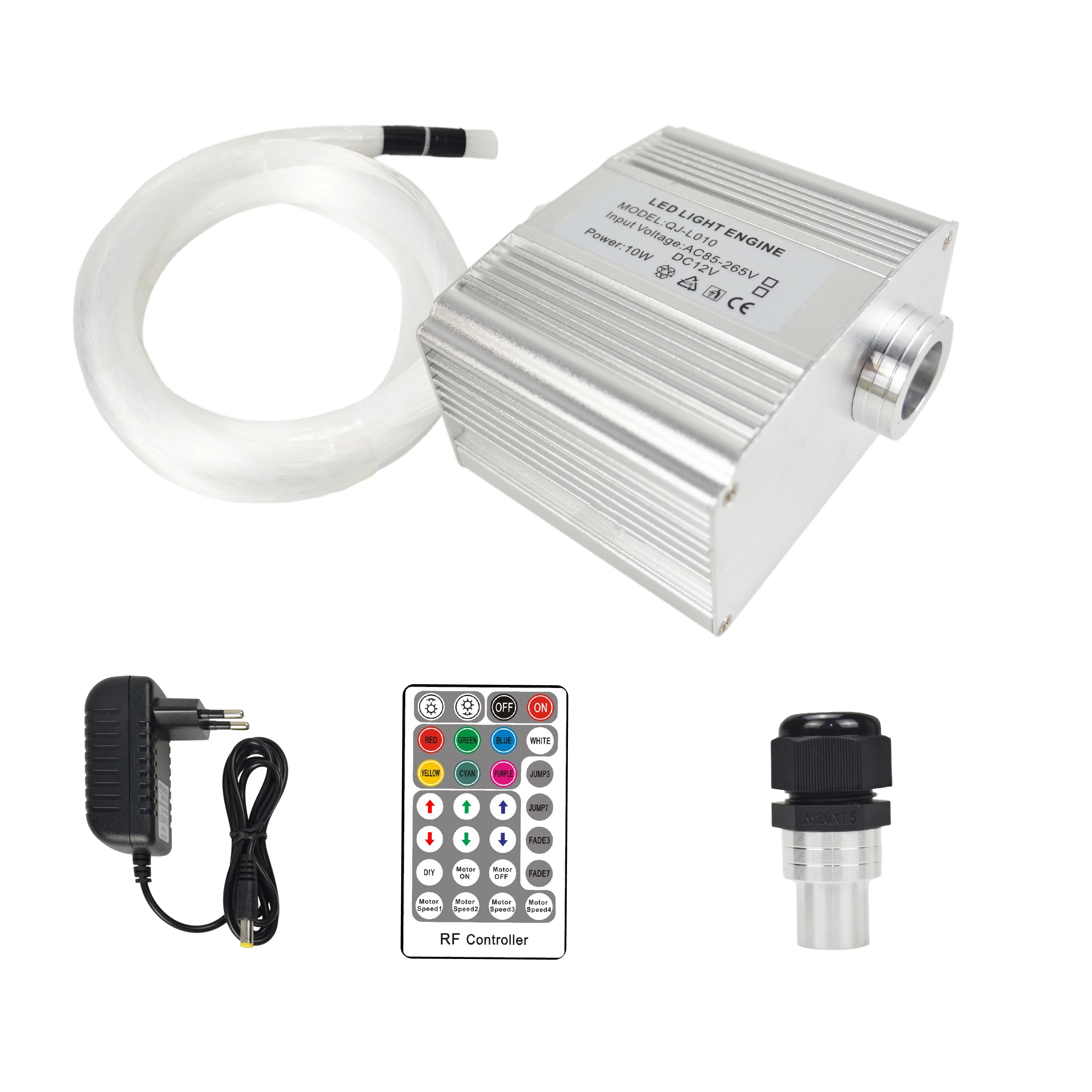 10W Car roof light star light with twinkle motor RGBW colorful changing fiber optic plastic kit Rf controller use for car roof