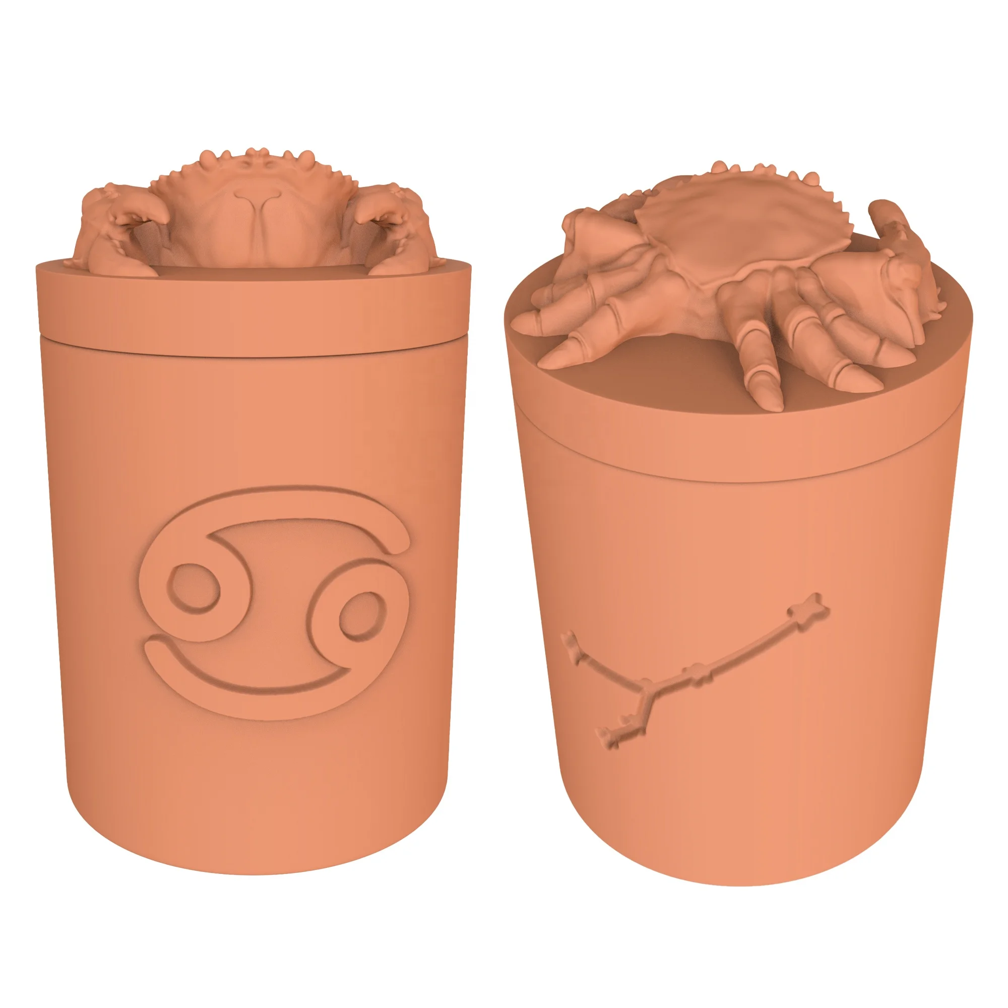 Wholesale wedding favor idea constellations sign cement container concrete celestial orange Cancer intention candle jar with lid