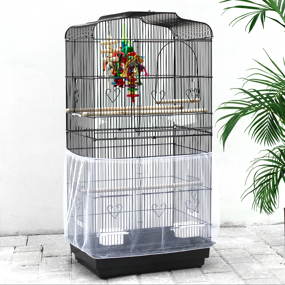 Top Selling OEM Bird Cage Cover Seed Catcher Birdcage Nylon Mesh Net Cover Skirt Guard