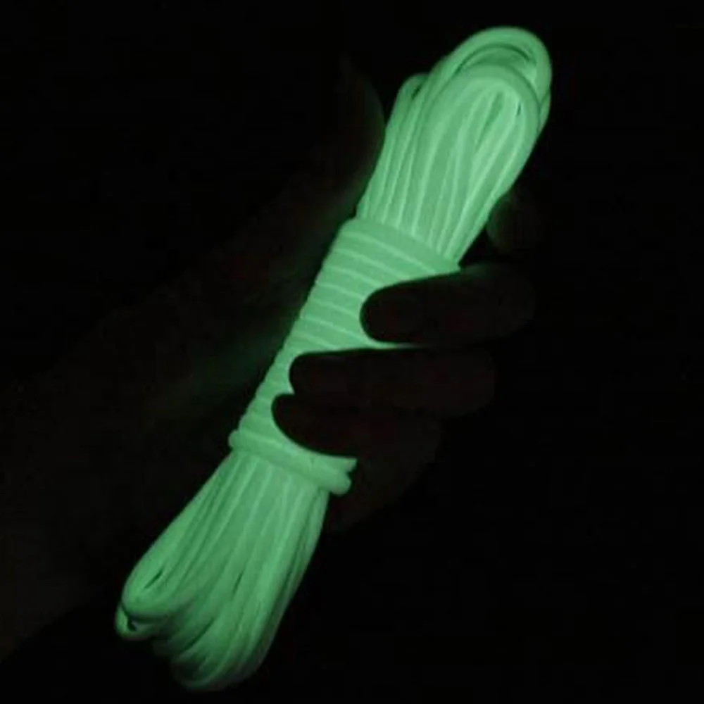 550 Glow Portable Survival 9 Strand Cord Paracord Parachute Bracelets Luminous in the Dark 100% Nylon 25ft 50ft 100ft