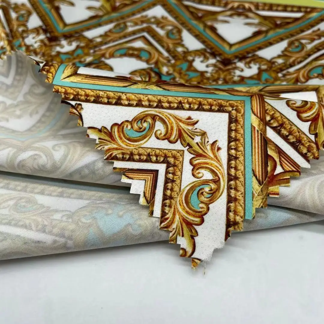 super soft silk print 50D stretch satin fabric for women pajamas