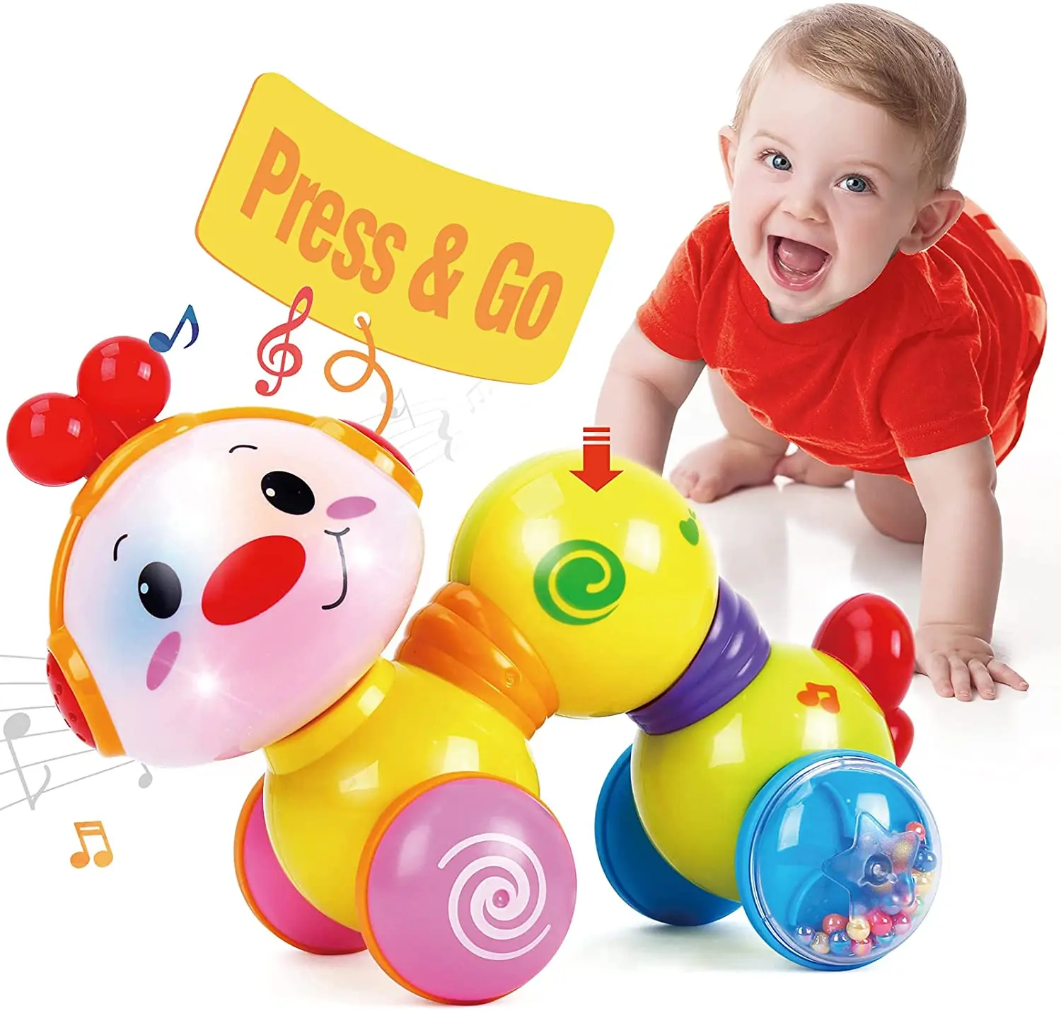 Crawling Musical Toys with Light Up & Dancing Modes, Educational  Music and Light Toys for Babies and Toddler