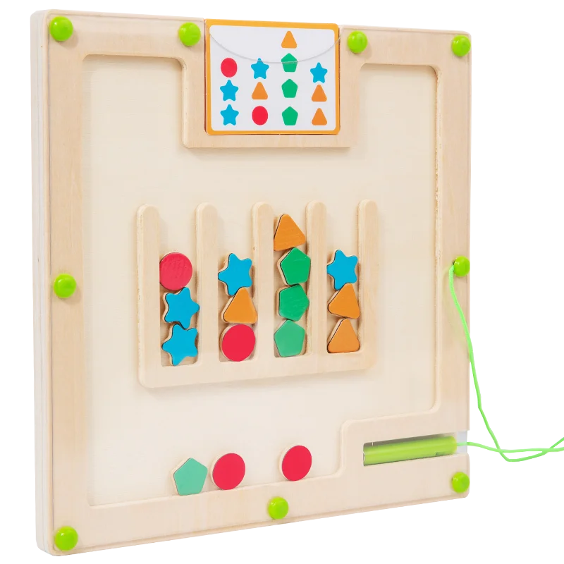 Montessori Logic Puzzle Teasers Educational Four Matching Maze Board Game for Kids Car S in Color Position