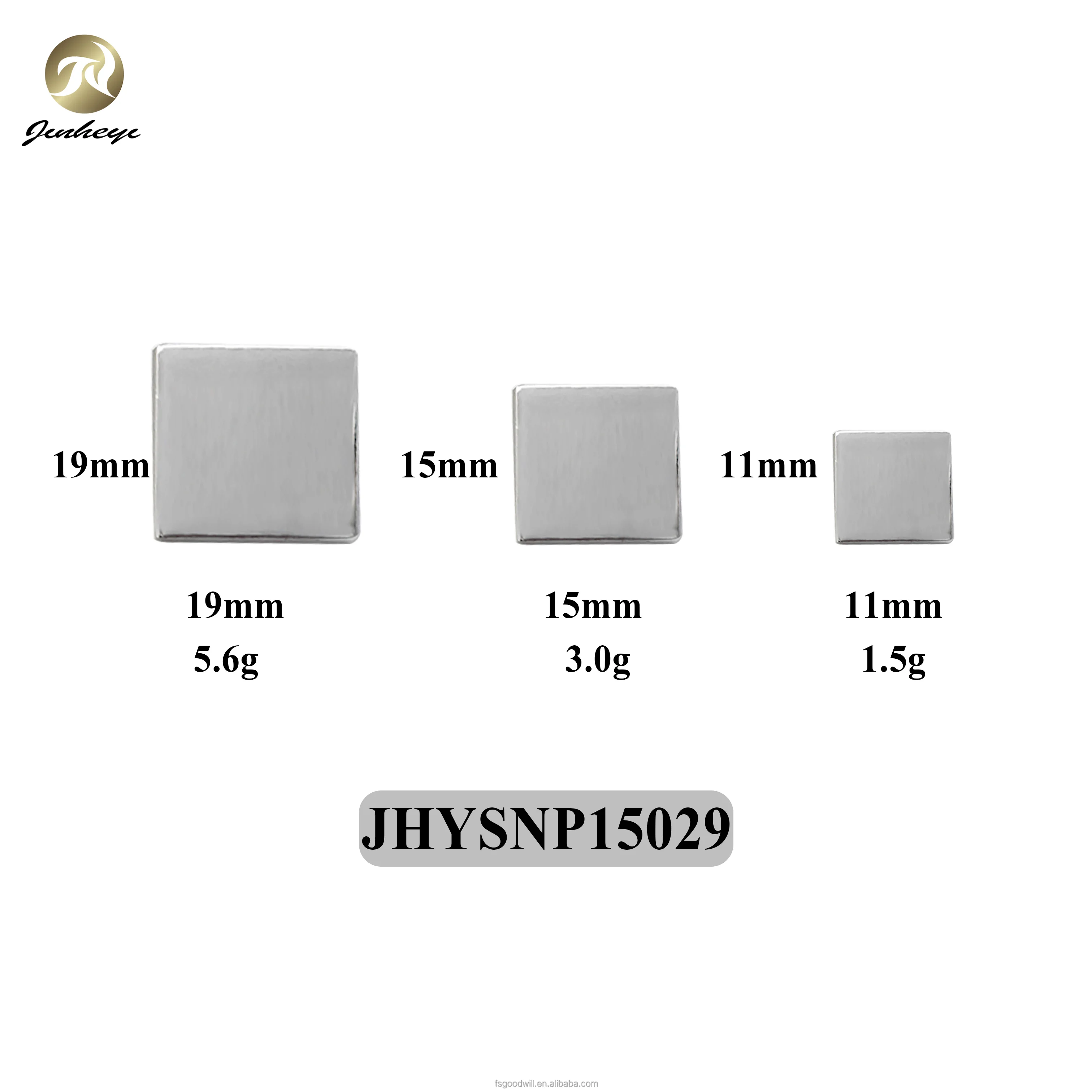 11/15/19 MM wholesale high-quality simple square metal 4 part snap button for garment