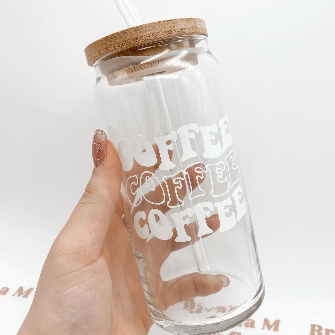 18oz 550ml Sublimation Blanks Drinking Beer Glass Cans Cola Wine Tumbler Mug with lid and straw