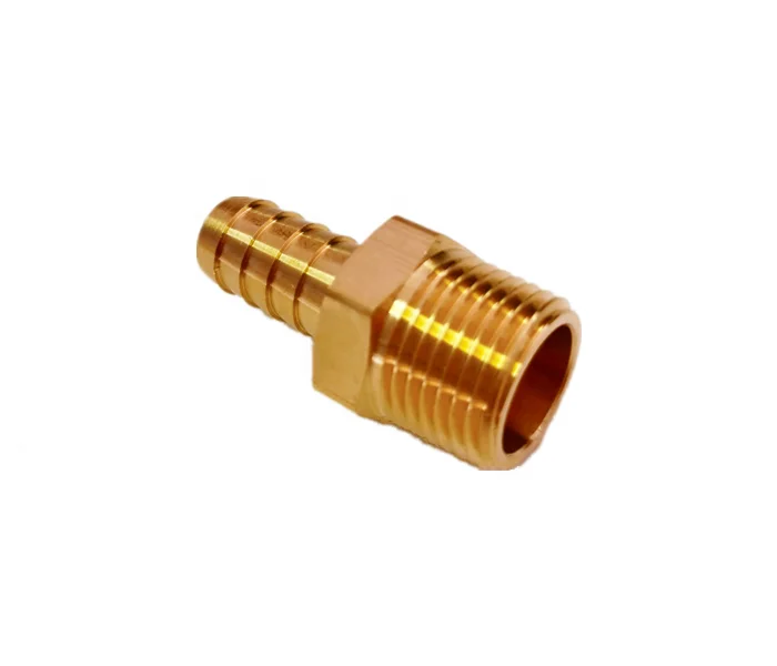 Lead free brass Male 1/4 Inch NPT X 1/2 pipe hose  Fuel Tube Fitting
