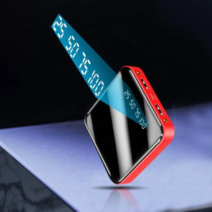 New Trending Digital Display Advertising Lithium Batterie Shoes Mirror Small Portable Mini 20000 Mah Power Bank