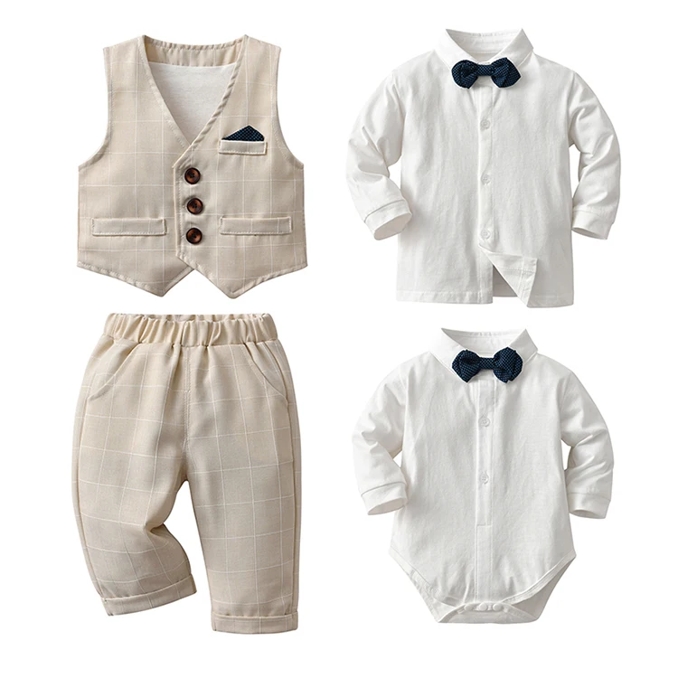 Custom 6 Month to 5 Year  3 Pieces Set Formal Wedding Suits Party Suits For Boys