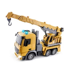2021 Kids RC Car Toy 2.4G RC 1:24 Remote Control Crane Construction Engineering Truck 6CH RC Crane Truck for Christmas Gift