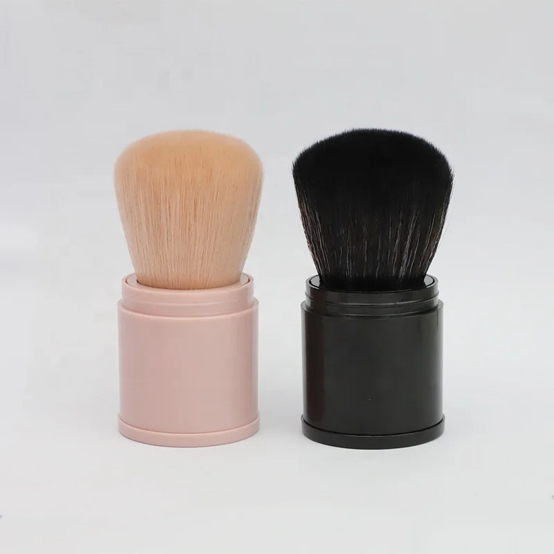 Single Large Powder Blusher Portable Cosmetic Brush Retractable Pink Black Kabuki Makeup Brushes
