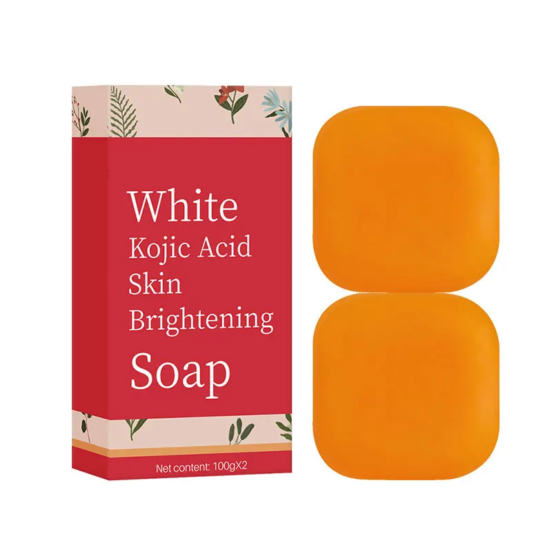 OEM logo packaging natural handmade lemon turmeric kojic acid soap for skin brightening and freckle removal turmeric soap