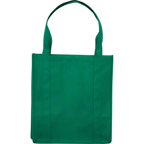 customized big size green plain printing heavy-duty polypropylene non woven fabric shopping tote bag for grocery store