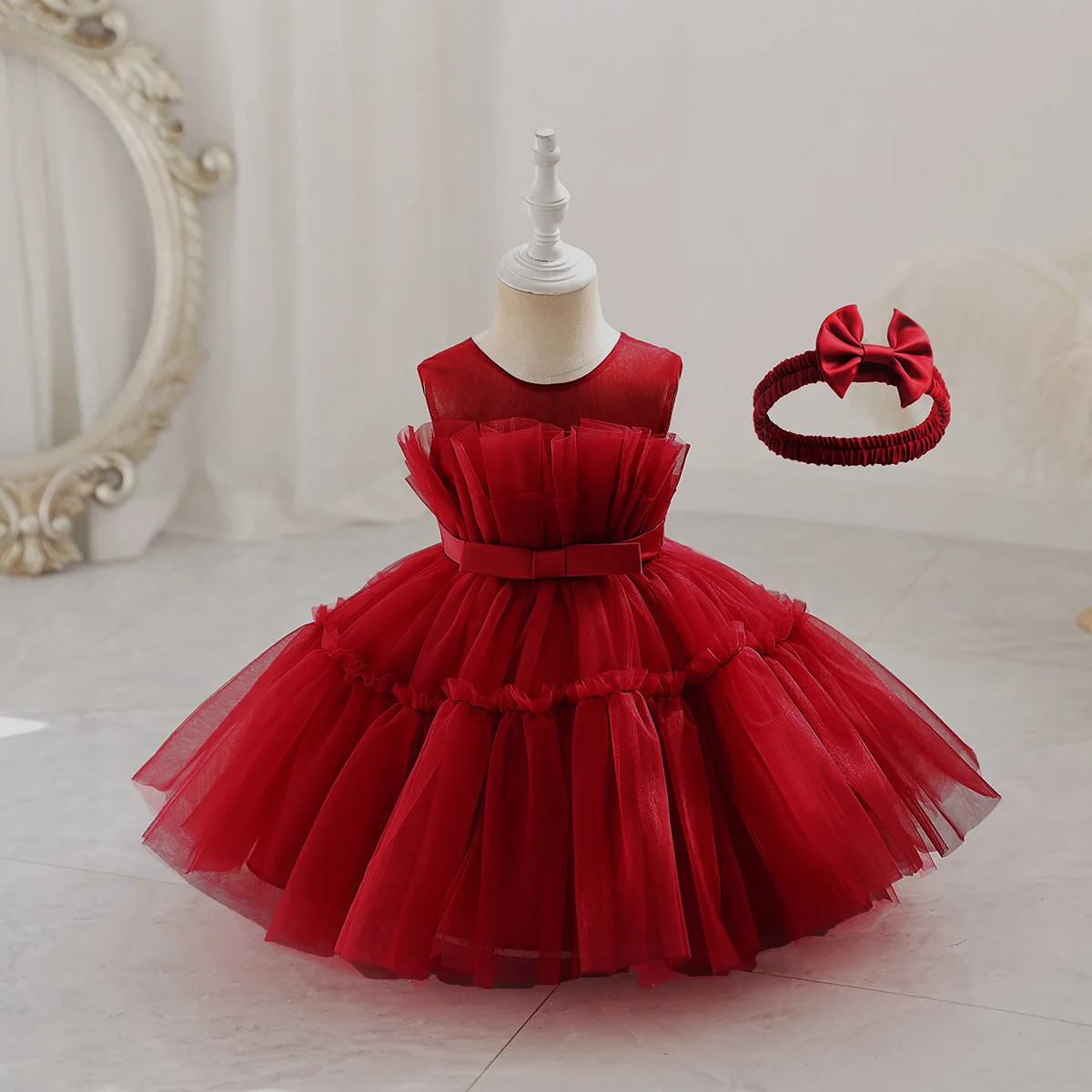 kids clothes wholesale kids dresses for girls sleeveless gauze fabric party dress for girl