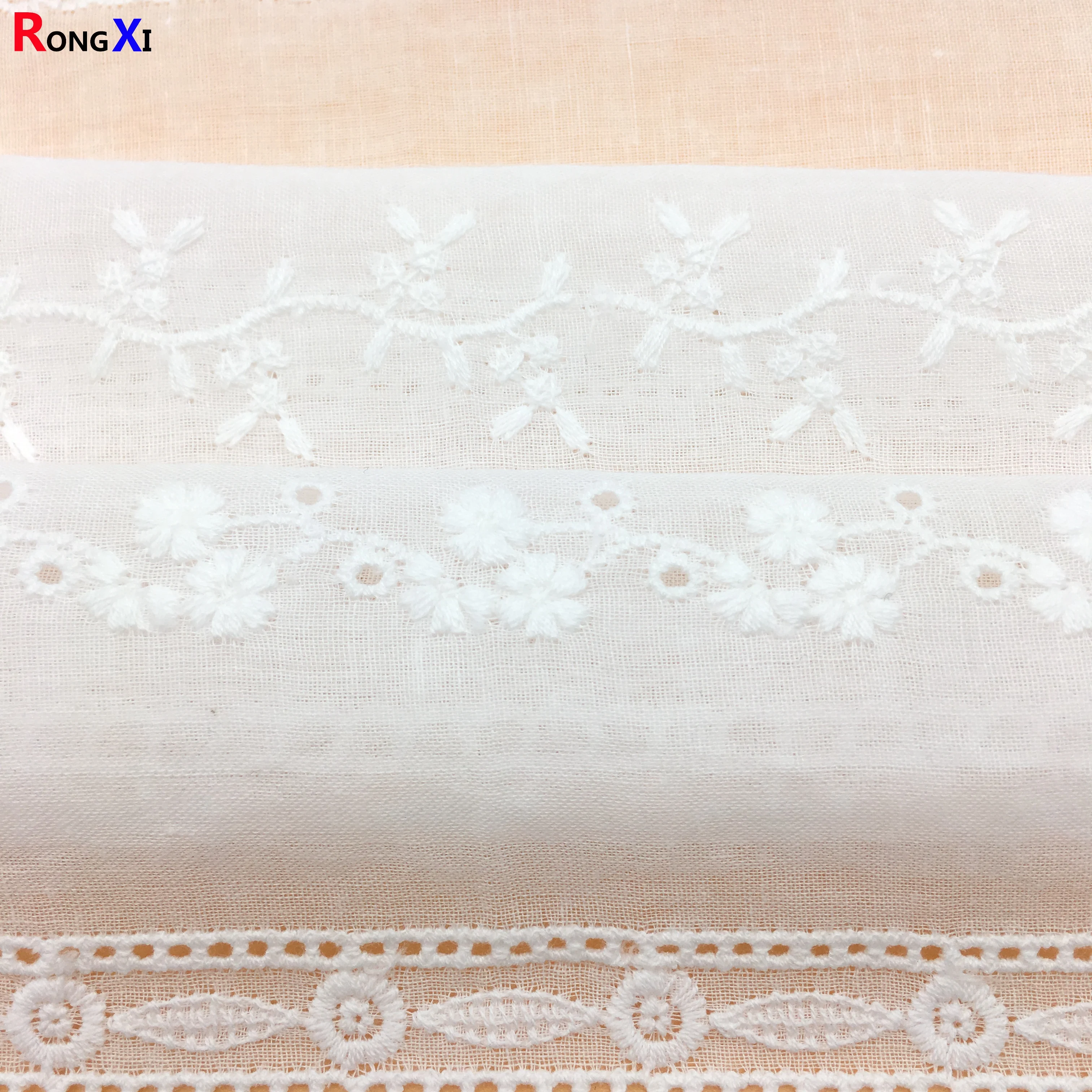 RXF0477 Eyelet E-commerce platform cuttable Hot Selling 100 Cotton embroidery Fabric