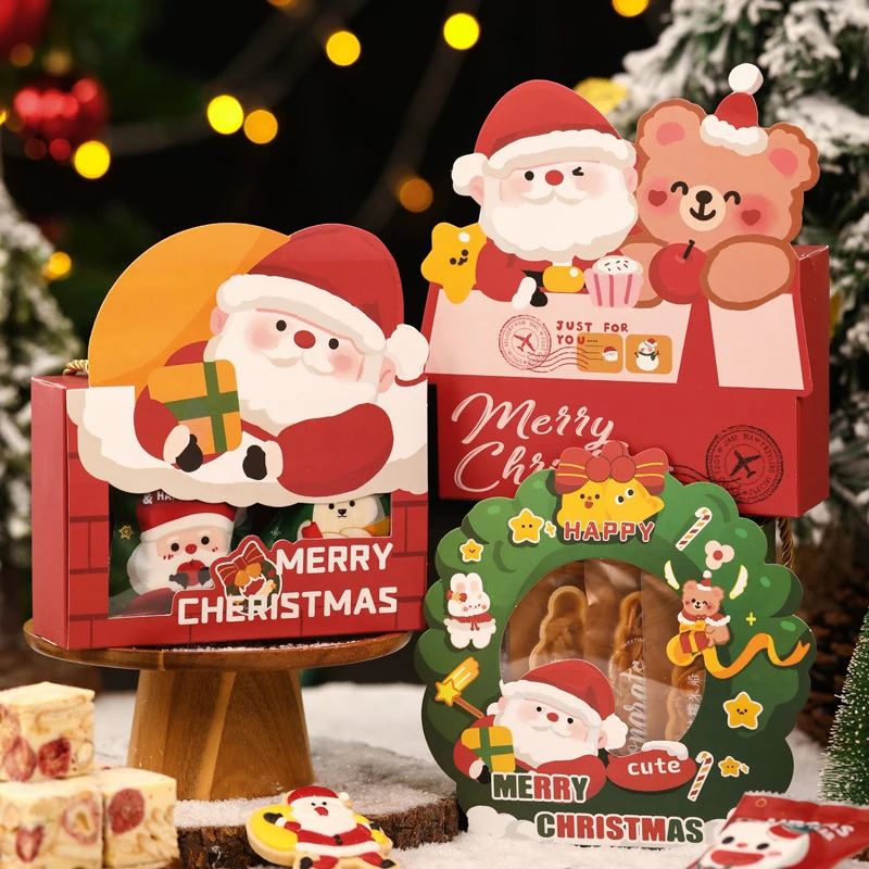 2022 factory spot Christmas candy packaging box cookie cookie chocolate hand-held gift box to provide samples