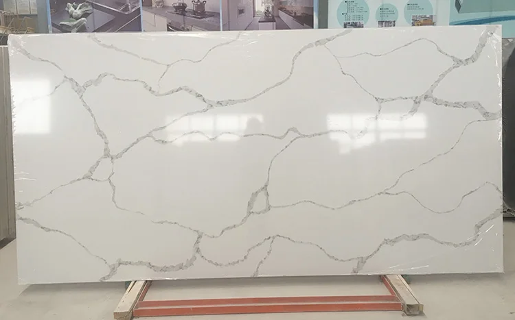 SANDE Sale Quartz Dining Table Top With Veins Calacatta White Quartz Stone For Countertops