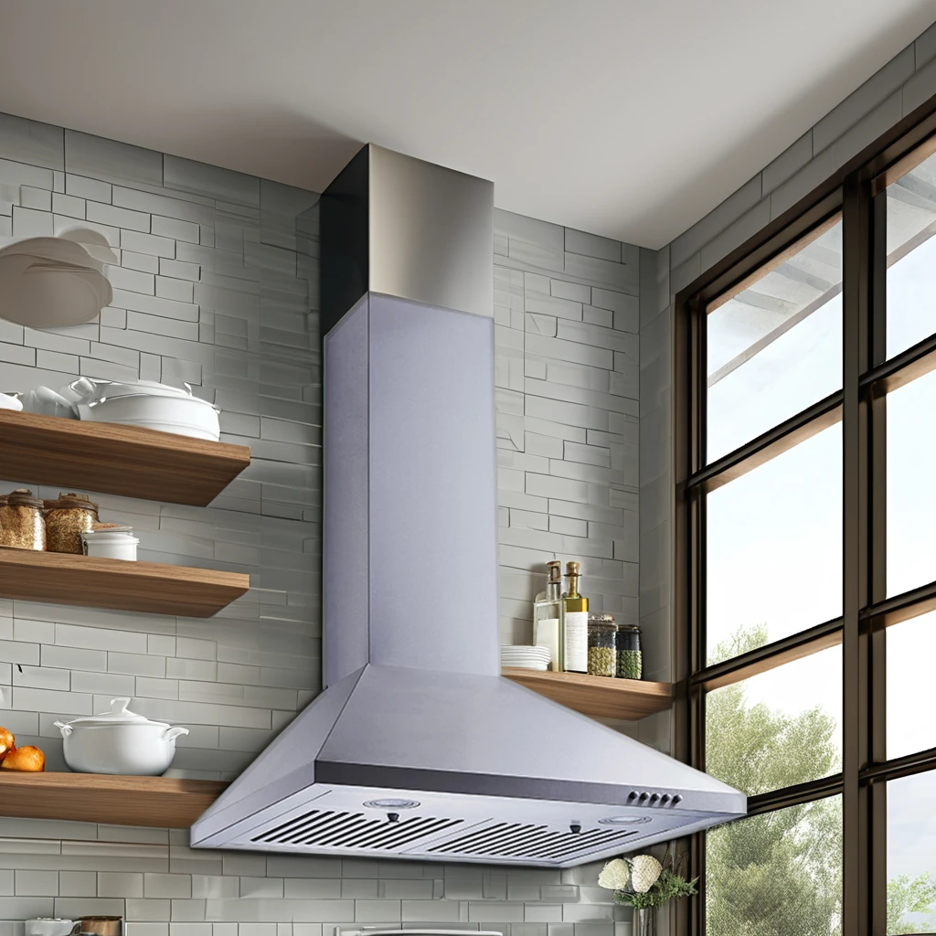 Современная отделка, кухонный дымоход, вытяжка из нержавеющей стали, высококачественный вытяжной капюшон с пирамидальным диапазоном