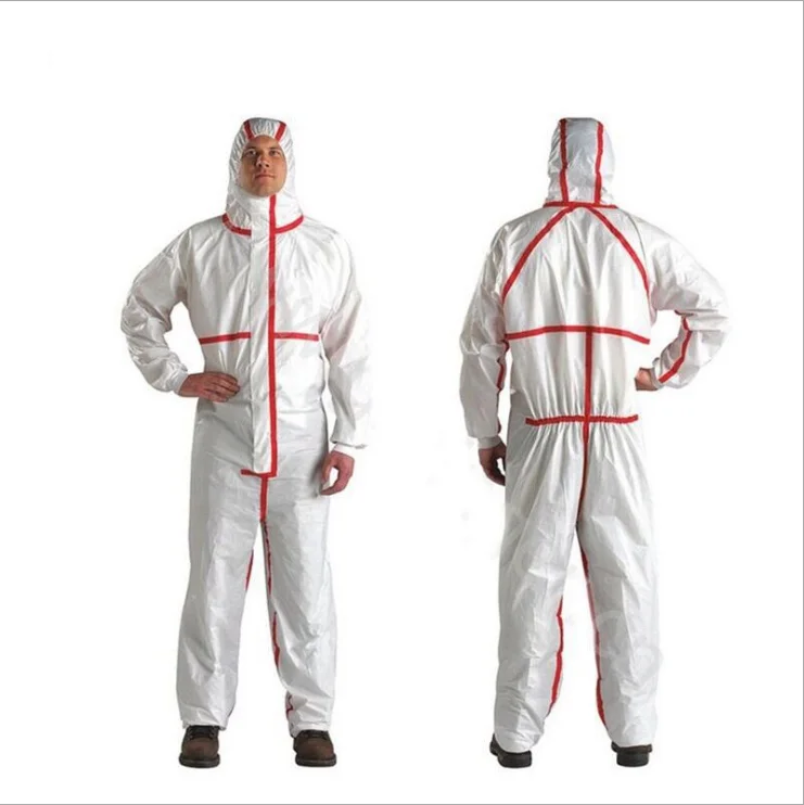 Type 5  6  full body protection jumpsuit ppe non woven protective coverall protection coverall with hood boot