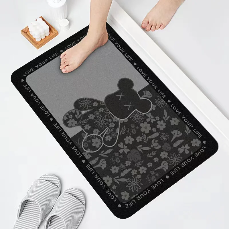 Soft Bathroom Rugs And Bath Mats  Diatomite Anti Slip Fast Absorbent Floor Mat