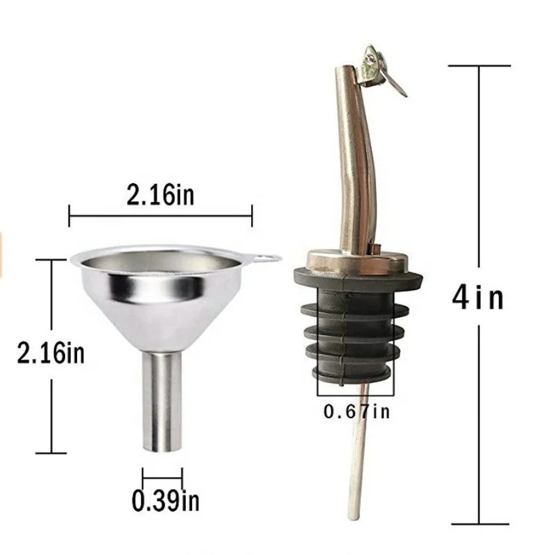 Avertan oil spout Pour Set Stainless Steel bottle and Wine Liquor Dust Caps Covers for olive oil