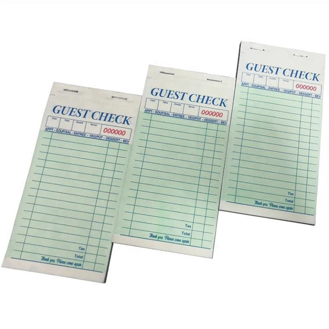 Custom Logo Carbonless Paper Hotel Restaurant Guest Check Books OEM Offset Printing CMYK Bill Book Paper & Paperboard 100 Books