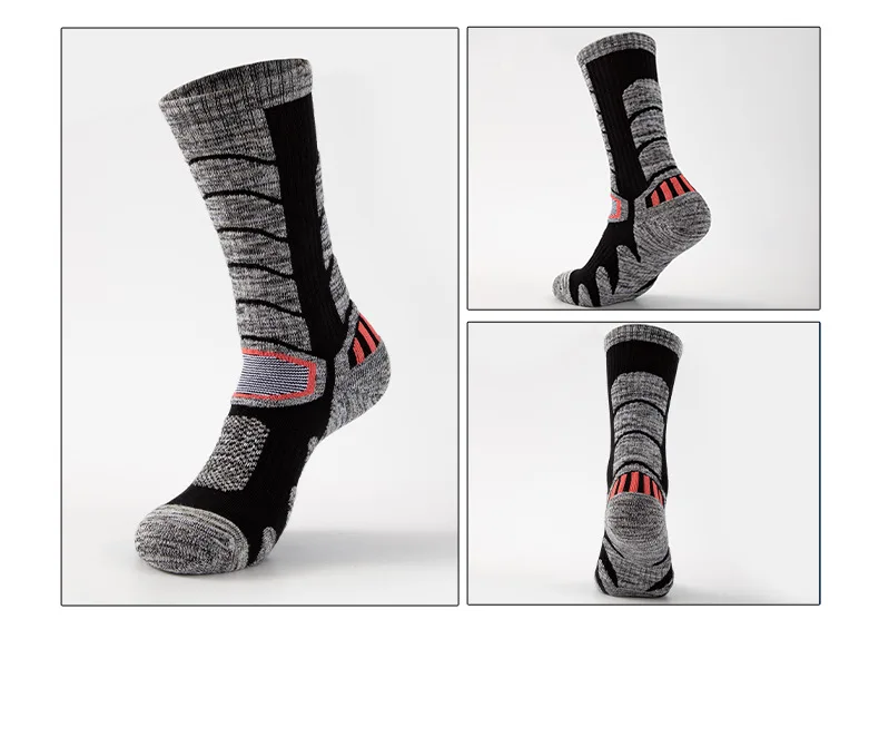 Outdoor Thicken Terry Warm Wool Ski Socks For Cold Weather Hiking Snowboarding Socks Thermal Knee High Warm Heated Socks