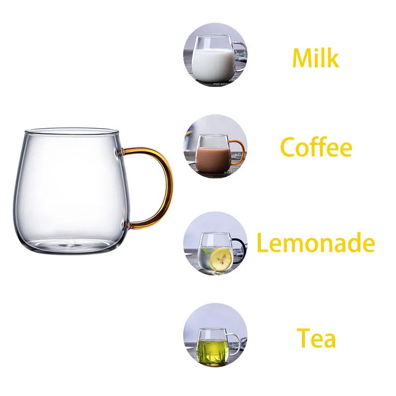 Wholesale Borosilicate Glass Small Tea Cup with Color Handles Flower Tea Cup Manufactured Professional Tea Cup Company