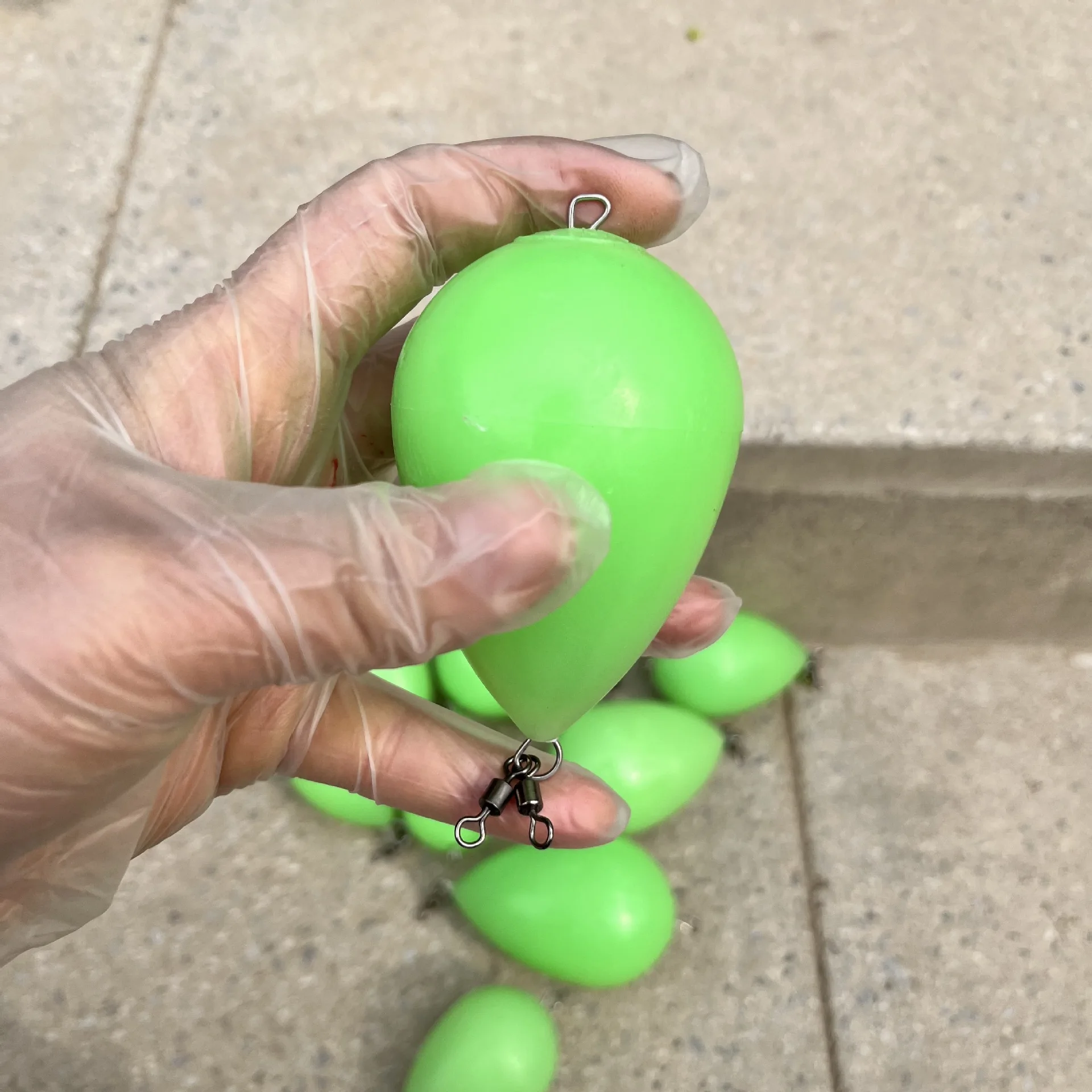Nightlight Ocean Saltwater Fishing Buoy Ball Casting Fishing Wood Long Throw Luminous Solid Plastic Fishing Float Bobber