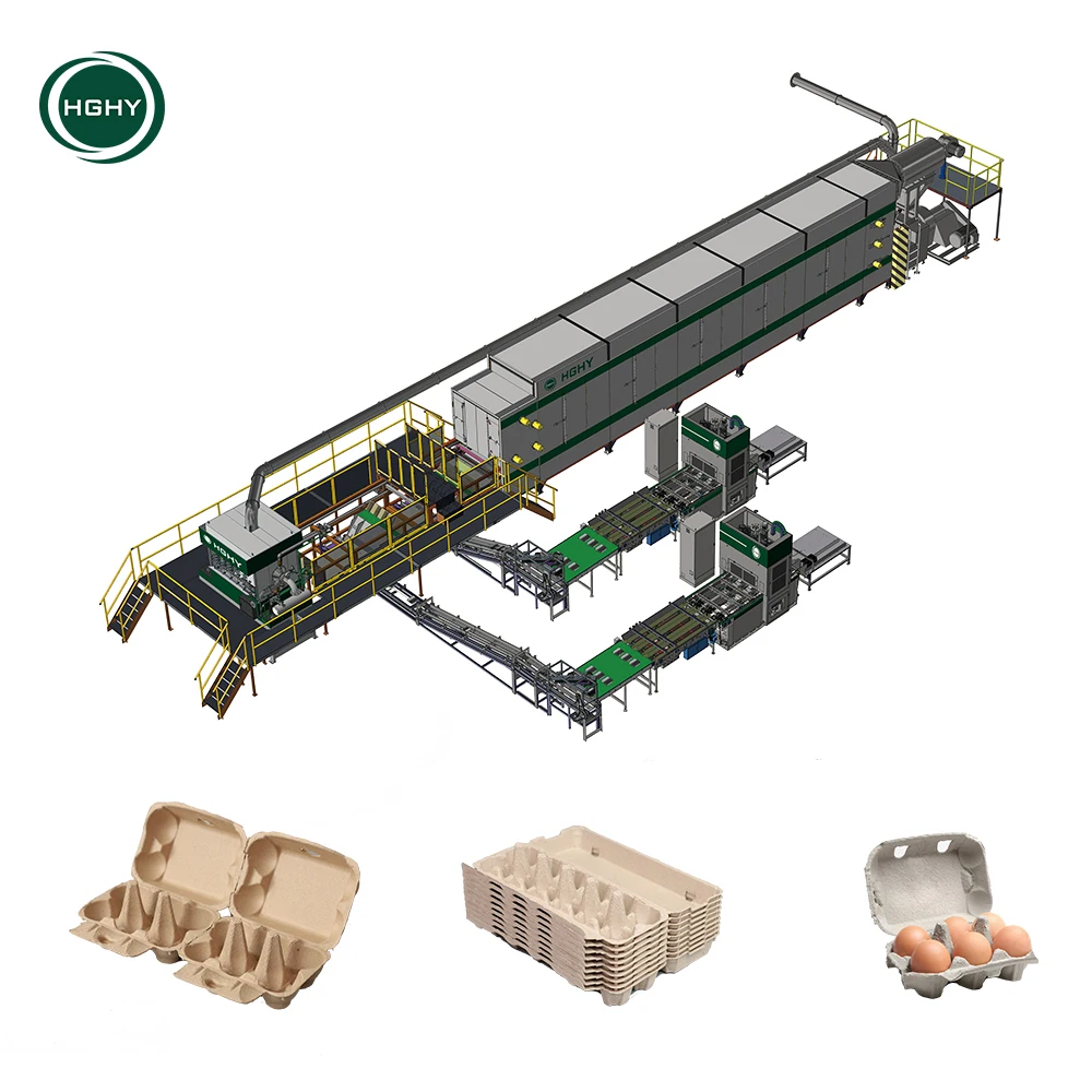 Fully automatic egg tray machine egg dish carton production line equipment egg tray making machine