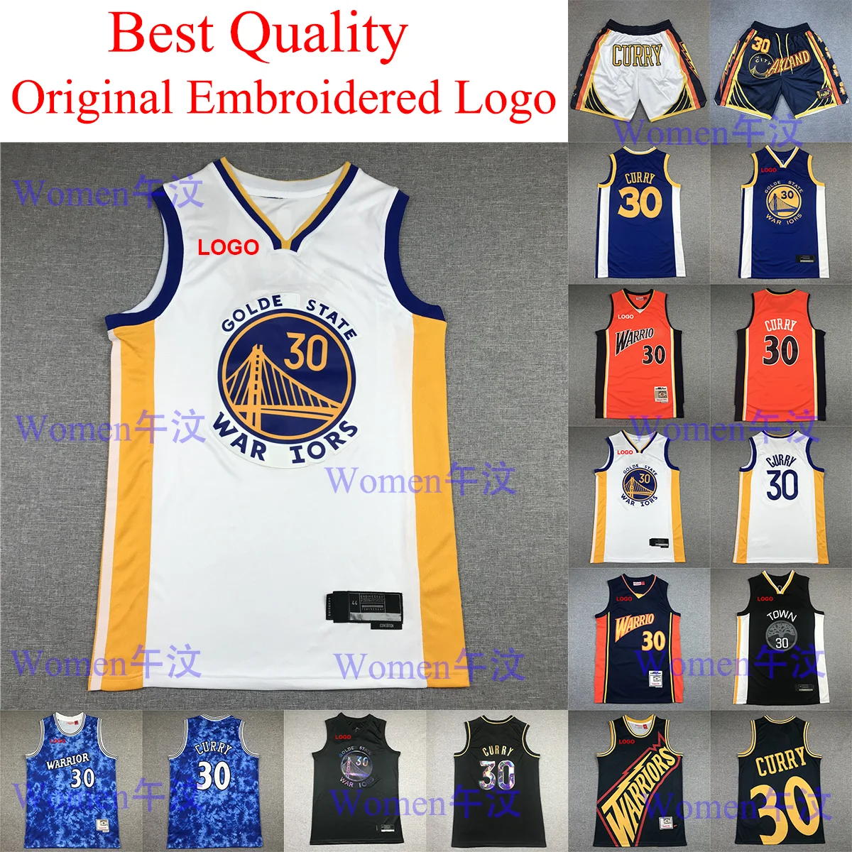 2022 Best Quality Embroidery Original Logo Custom USA Basketball jersey Golden State Curry 75th 30 Stephen Curry Jersey Shorts
