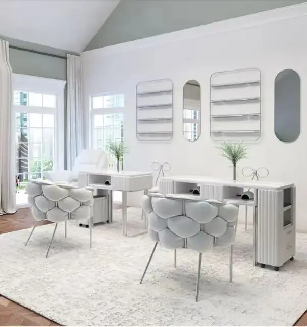 Cheap Price Luxury Manicure Gray Beauty Salon Furniture Marble Salon Nail manicure Table