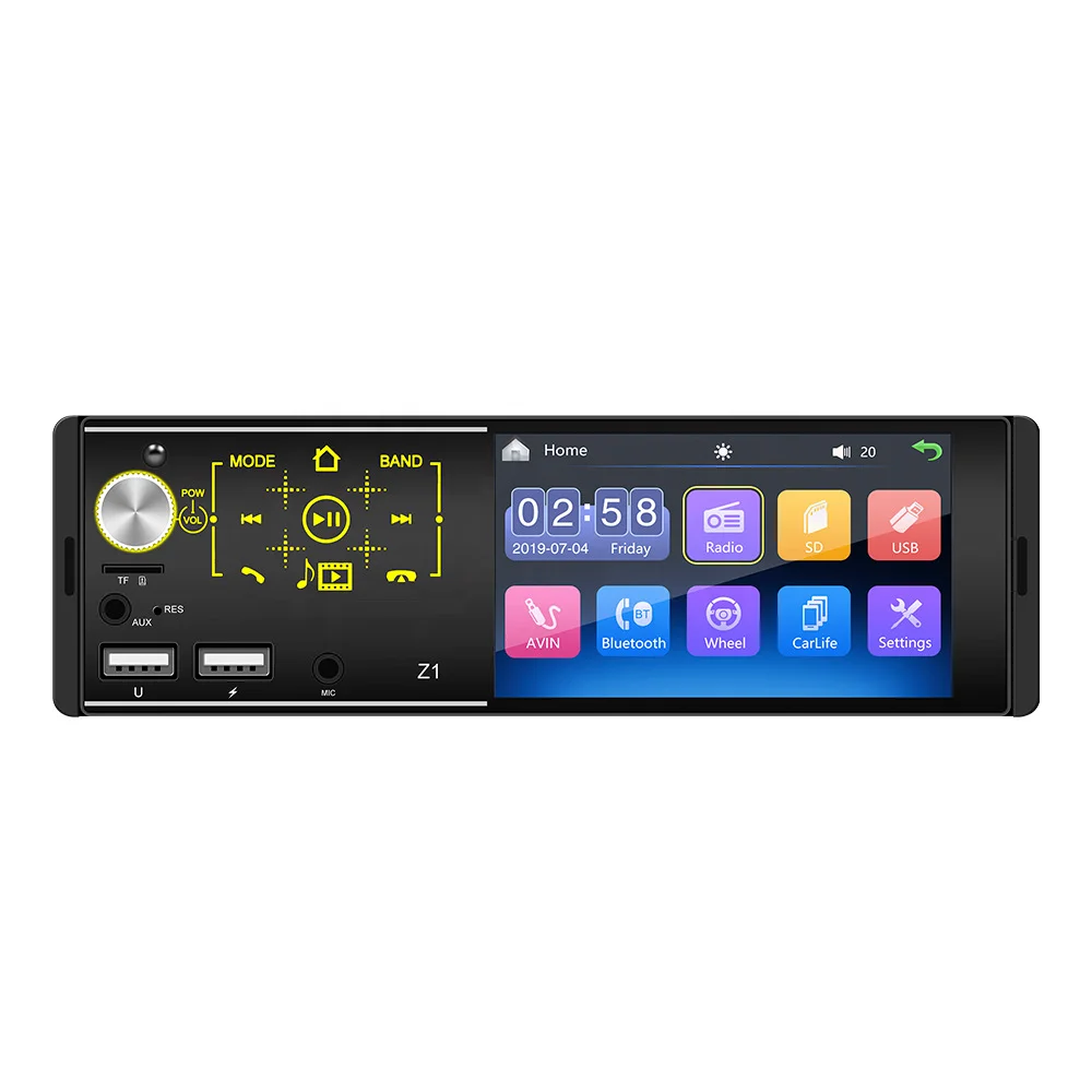 Model Z1 Z1 4.1 inch Touch Screen Car Radio Stereo Multimedia MP5 Player Radio U Disk AUX Dual USB Microphone Radio Head Unit