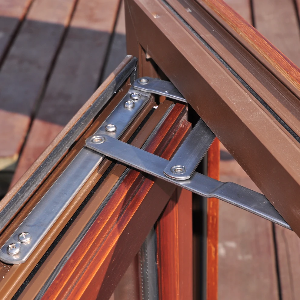 OEM hot sale soundproof glass windows thermal break aluminum clad wood timber casement out house windows