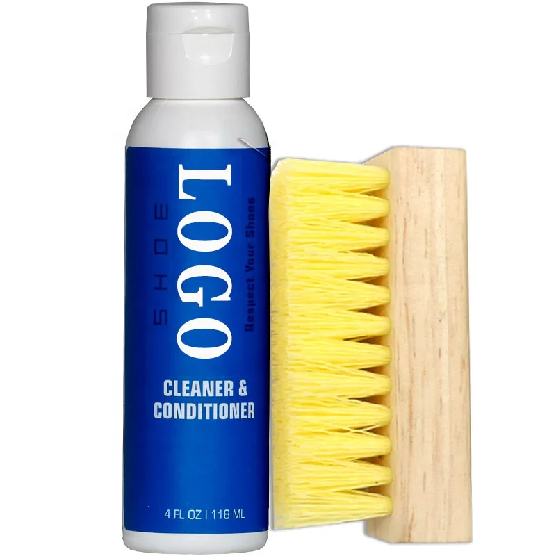 Wood Miracle Shoe Cleaner Kit with Bottle and Brush For Fabric Cleaner For Leather, Whites, Suede and Nubuck Sneakers