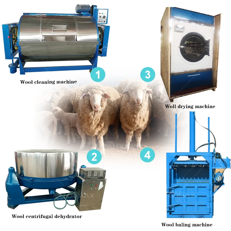 High output Wool Washing Cleaning Drying Machine Wool Washer Dryer Production Line