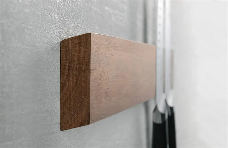 16.5' Magnetic Knife Holder for Wall, Powerful Acacia Wood Magnet Strip Rack for Kitchen Knives & Tools
