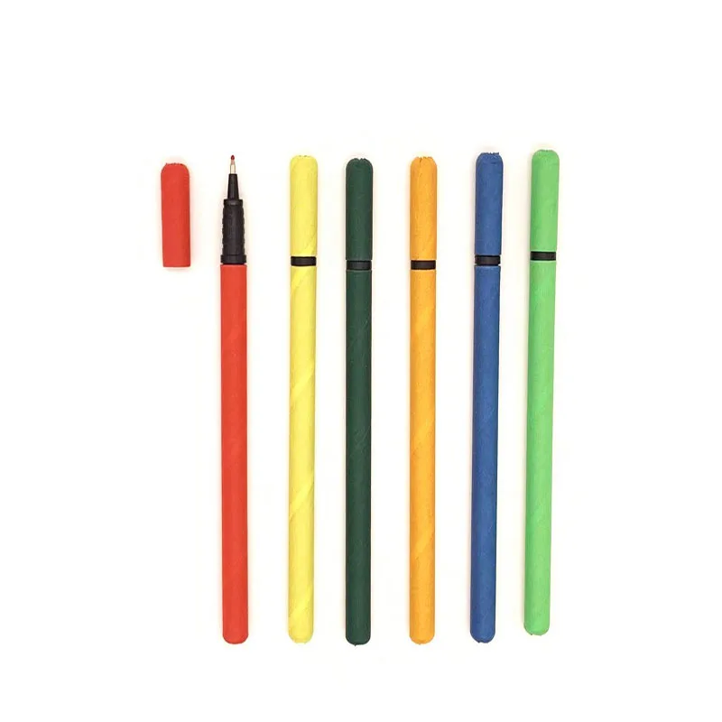 Factory direct sales environmental protection pen concise fresh paper tube pen degradable Kraft pen