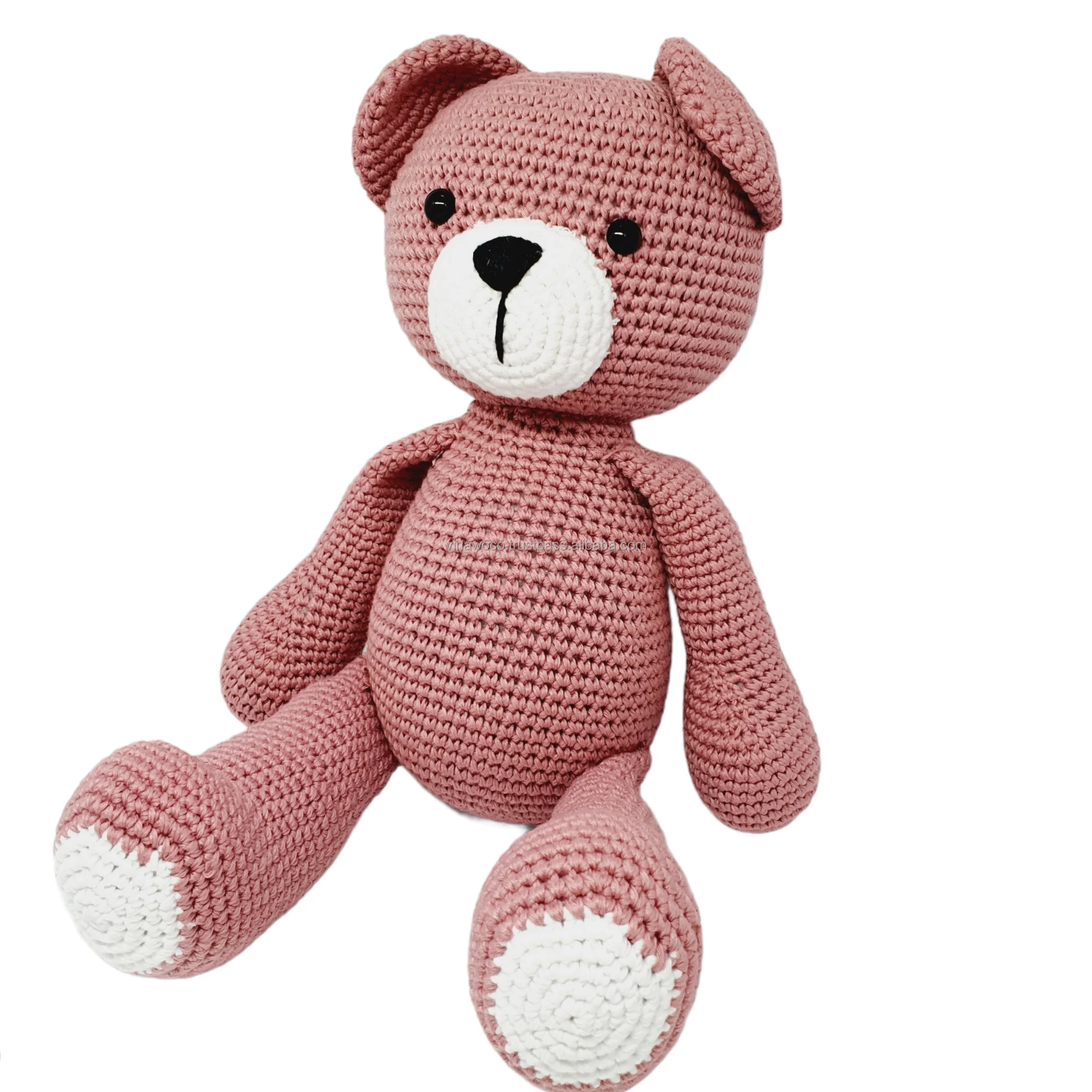 Crochet Toys Animal Plush Toy Cotton Crochet Animal Baby Rattle Toy Customized Plush Rabbit