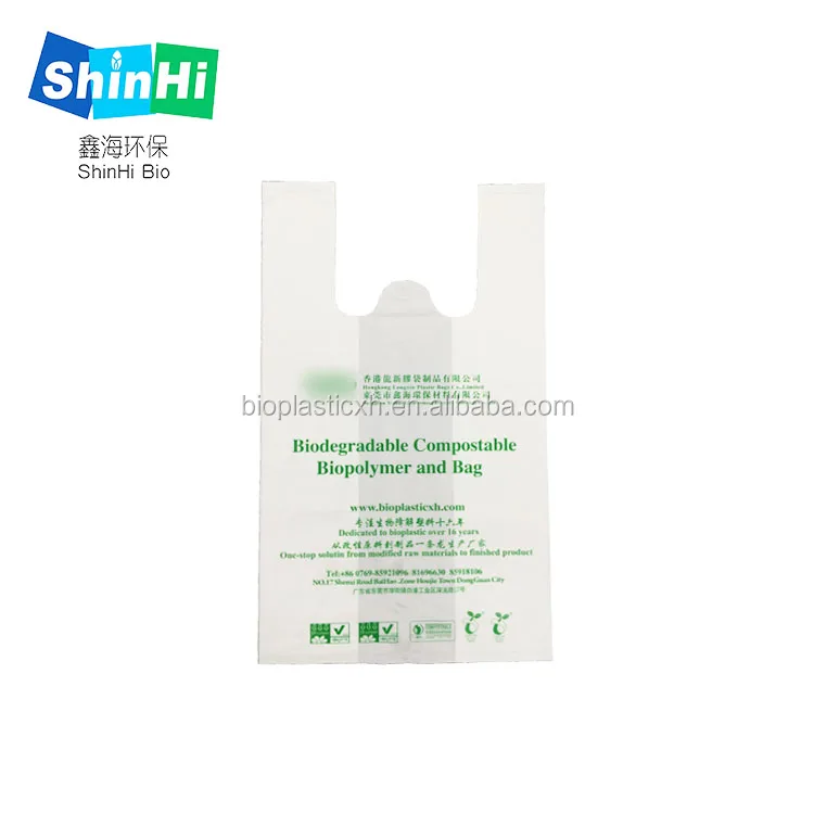Ecofriendly packaging pla pbat t-shirt compostable biodegradable shopping bags wholesale