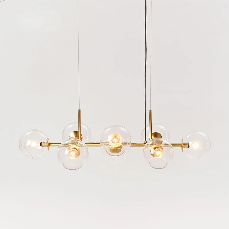 Современный подвесной светильник стеклянная люстра для ресторана восемь лампочек столовой гостиной