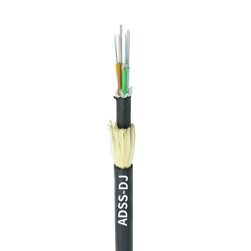 ADSS-144F-100M Span Aerial Fiber Optical Cable PE Jacket FTTH ADSS 144 Core SM Fiber Optic Cable FTTH ADSS