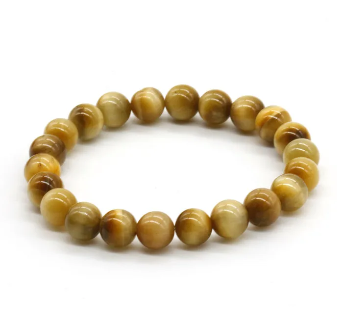 Wholesale 8mm Tiger Eye Stone Beaded Bracelet for Yoga Healing Balance Bracelets Stretch Rope Bangles Men Women