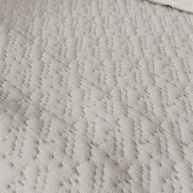Graphene hometextile fabric polyester jacquard fabric Stretch Breathable light gray Yarn dyed  mattress fabric