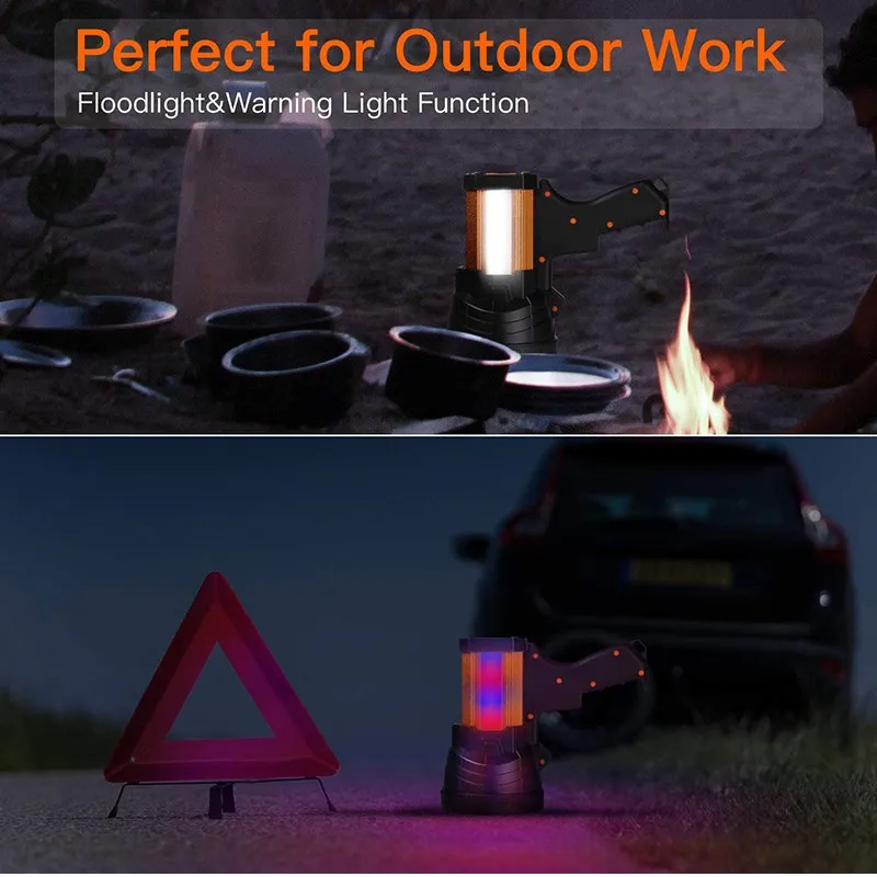 Rechargeable Spotlight,LED Flashlight Super Bright 12000mAh Long Lasting Searchlight Outdoor Waterproof Camping Flashlight