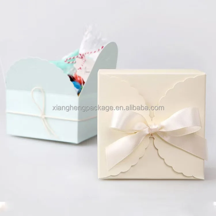 Xiang heng pure color simple square handmade folding bag box spot pink candy gift white card color small paper box