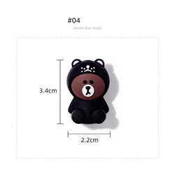 Cute Cartoon Silicone Bear Nail Dead Skin Scissors Protective Cover Manicure Tools Cuticle Nipper Tweezers Anti-fall Sleeve Cap