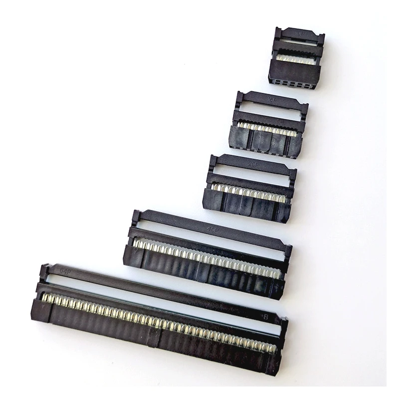 2.54mm IDC Connector With Lock DC2-64P 64pin 2*32P Male Header Connector Clamped Type Ribbon Flat Cable